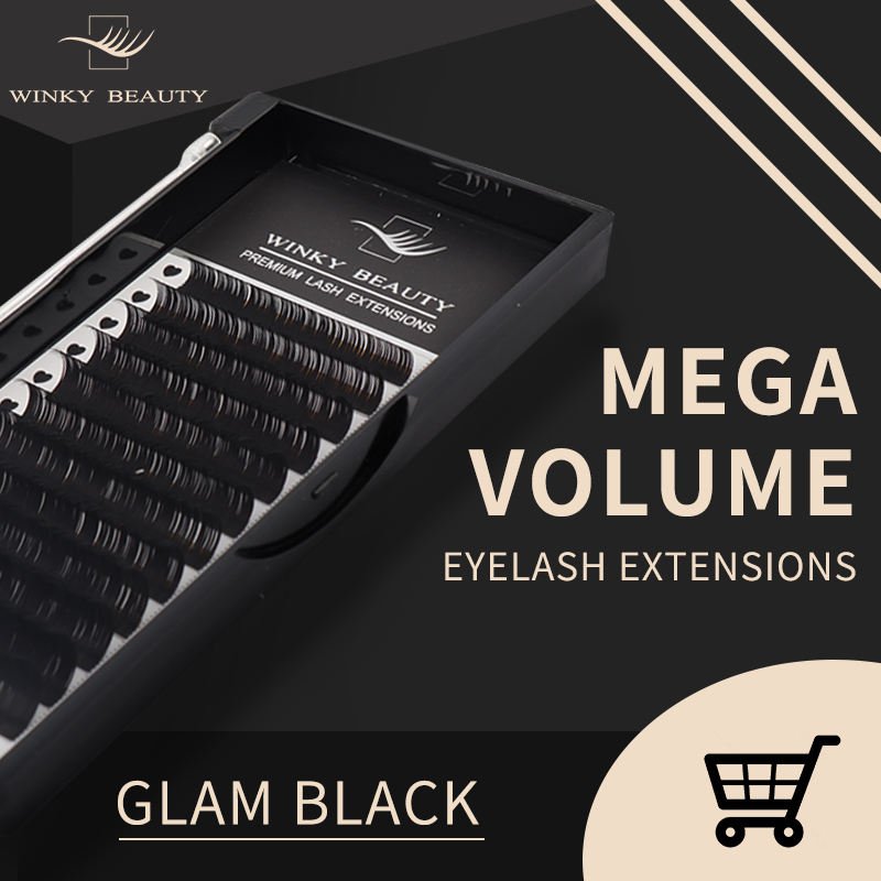 Eyelash Extension For Asian Eyes - Winky Beauty ปรับแต่งโลโก้ของคุณต่อขนตาส่วนบุคคล Silk Lashes รัสเซียคลาสสิกขนตาสําหรับแต่งหน้า