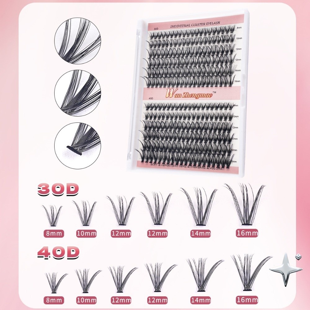 Eyelash Extension Look - ขนตาปลอมแบบติดกาวและซีล ความยาว 8-16 มม. ให้ลุคธรรมชาติ ชุดต่อขนตา