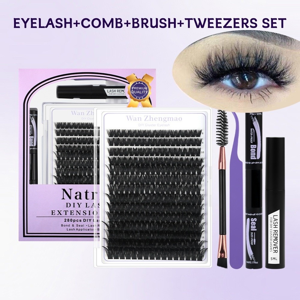 ขนตาปลอมแบบติดกาวและซีล ความยา - Eyelash Extension Look บทวิจารณ์และราคา