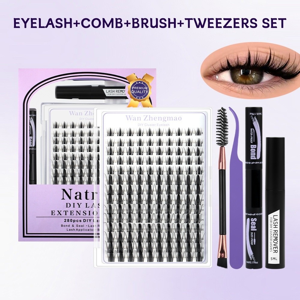 ขนตาปลอมแบบติดกาวและซีล ความยา - Eyelash Extension Look บทวิจารณ์และราคา