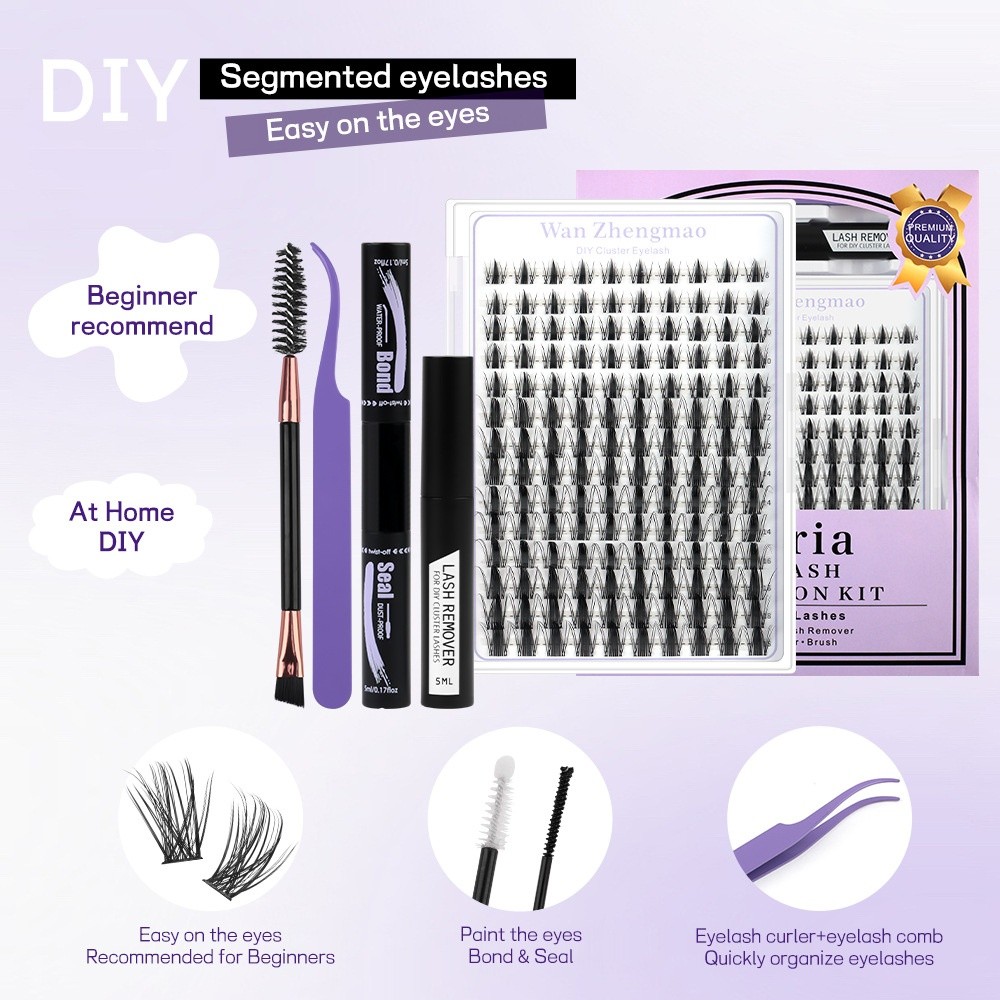 ขนตาปลอมแบบติดกาวและซีล ความยา - Eyelash Extension Look บทวิจารณ์และราคา